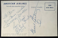 Roger Maris Mickey Mantle Autographed Signed Postcard New York Yankees MLB JSA