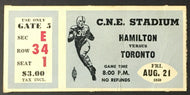 1st CFL Game Ever C.N.E. Stadium Ticket Toronto Argos vs Hamilton Tiger Cats