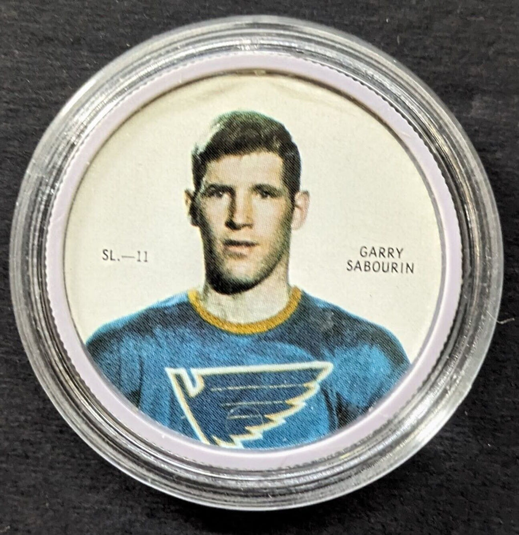 1968-69 Shirriff Salada Hockey Coin Garry Sabourin SL-11 NHL SP St.Louis Blues