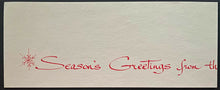 Load image into Gallery viewer, 1961 Cleveland Barons NHL Hockey Christmas Card Seasons Greetings Vintage
