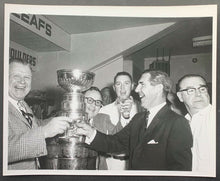 Load image into Gallery viewer, 1963 NHL Hockey Photo Toronto Maple Leafs Sipping Champagne Stanley Cup Victory
