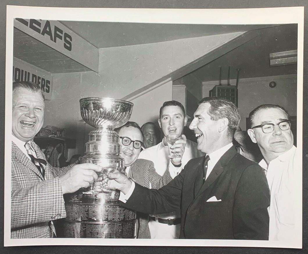 1963 NHL Hockey Photo Toronto Maple Leafs Sipping Champagne Stanley Cup Victory