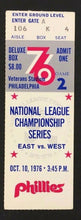 Load image into Gallery viewer, 1976 Philadelphia Phillies Baseball Ticket MLB NLCS Game 2 vs Cincinnati Reds
