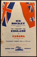 1952 Olympic Gold Medal Wembley Hockey Canada Program Edmonton Vs England