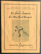 1952 Vancouver Exhibition Forum Hockey Players Benevolent Association Program