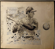 Load image into Gallery viewer, 1949 Original Joe DiMaggio New York Yankees MLB Artwork By Artist Lou Darvas

