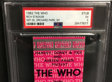 Load image into Gallery viewer, 1982 The Who Rich Stadium Concert Ticket Orchard Park New York Keith Moon PSA 5
