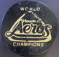 Houston Aeros WHA Hockey Champions Puck Used Vintage