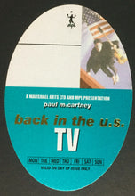 Load image into Gallery viewer, 2002 Paul McCartney Back In The US Tour Backstage Concert Pass Vintage Beatles
