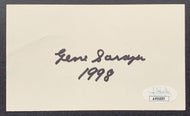 Gene Sarazen Autographed Index Card Signed Vintage American Golfer 1920s JSA