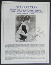 Load image into Gallery viewer, MLB New York Yankees Sparky Lyle Autographed Photo + Bio Signed Vintage Baseball

