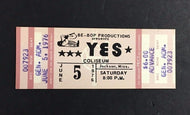 1975  YES Concert Ticket Full Unused Jackson Mississippi Vintage Rock Band