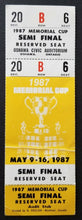 Load image into Gallery viewer, 1987 Memorial Cup Hockey Semi-Final Ticket Ottawa Civic Auditorium
