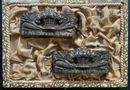 Napkin Rings Portugal Vintage Pair 833 Silver Raised Relief Image Antique