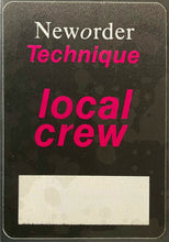Load image into Gallery viewer, 1989 New Order Unused Local Crew Backstage Pass Technique Tour NM+ 7.5 iCert
