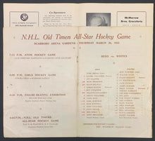 Load image into Gallery viewer, 1953 NHL Oldtimers Hockey Game Program 10 + HOFers Scarboro Arena Gardens Rare
