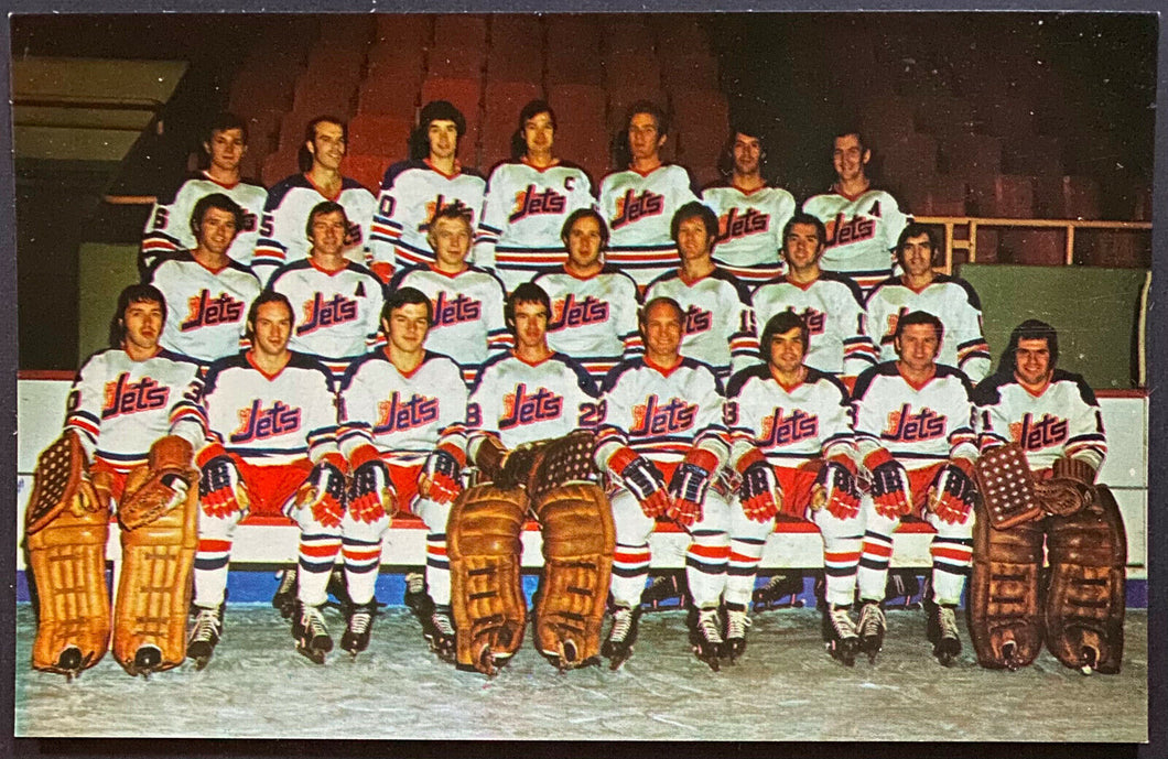1972-73 Winnipeg Jets Inaugural Season Team Photo Postcard Hockey Bobby Hull