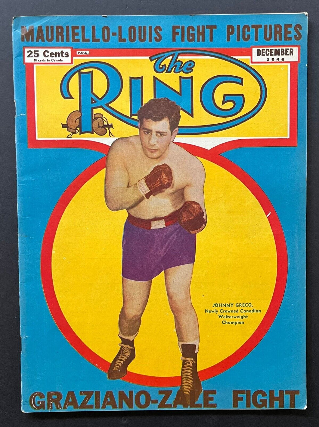 1946 The Ring Boxing Magazine Johnny Greco Front Cover