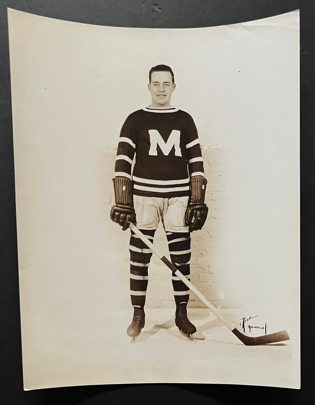 1920's Nels Stewart HOFer Type 1 Montreal Maroons NHL Hockey Rice Photo Vintage