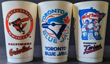 Load image into Gallery viewer, Set of 3 c1970&#39;s MLB Collectors Cups Baseball Toronto Blue Jays Minnesota Twins
