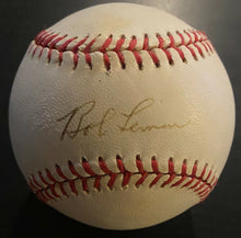 Load image into Gallery viewer, Bob Lemon Signed Bobby Brown Baseball Autographed MLB Cleveland Indians HOF JSA
