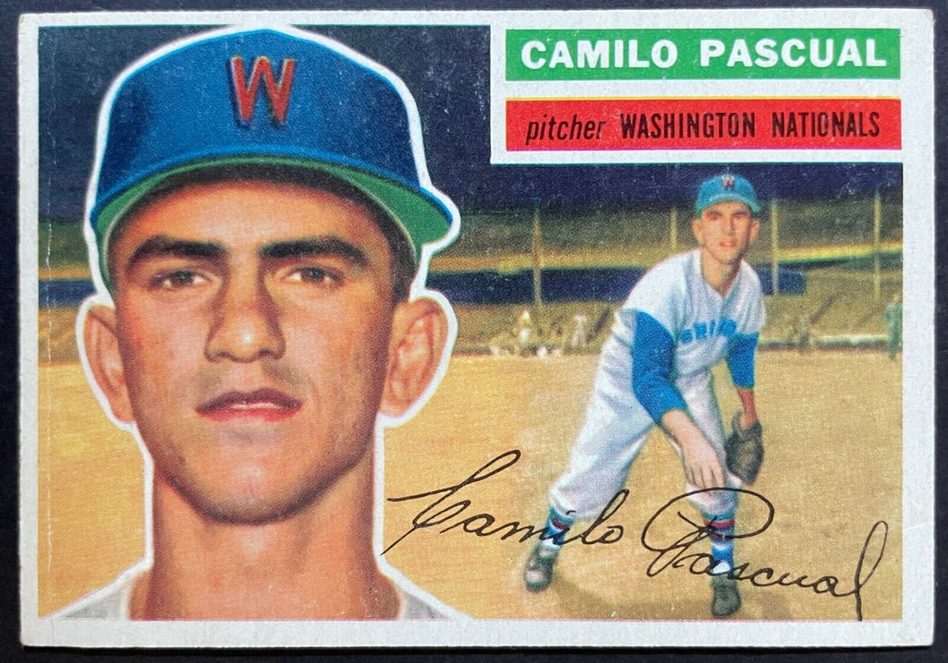 1956 Topps Baseball Camilo Pascual #98 Washington Nationals MLB Card Vintage