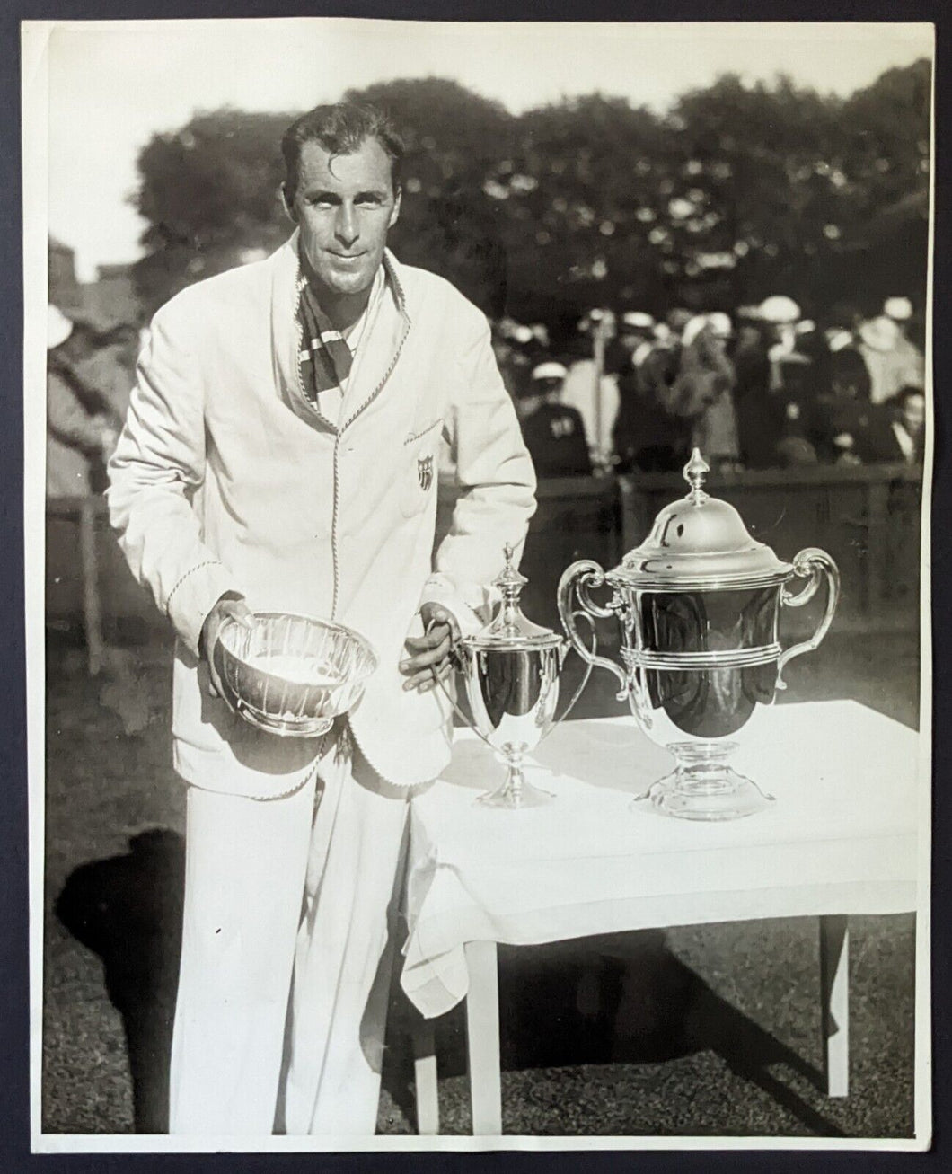1930 Type 1 Photo Big Bill Tilden Newport Invitational Tennis Tournament VTG LOA