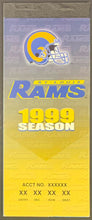 Load image into Gallery viewer, 1999 St. Louis Rams Full Promo Season Ticket Book Kurt Warner 1st Start NFL
