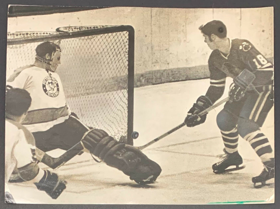 1970 Original Oversized NHL Hockey Press Photo Chicago Stadium Gerry Pinder