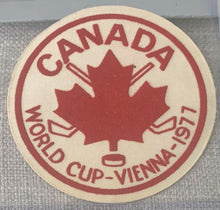 Load image into Gallery viewer, 1977 TEAM CANADA World Cup Championship Vienna Hockey Crest Patch Vtg Rare
