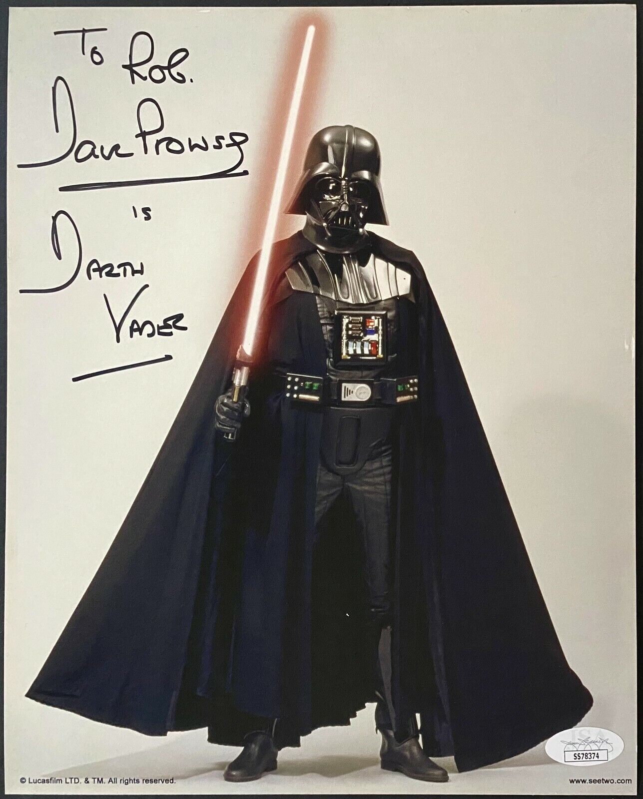 David Prowse Actor Signed Autographed Photo Darth Vader Star Wars