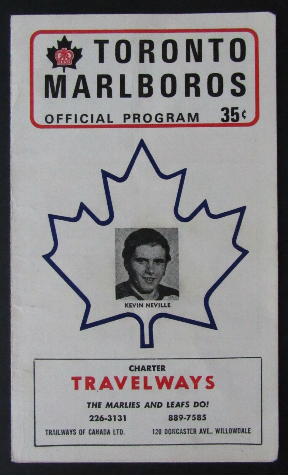 1971 Maple Leaf Gardens OHA Major Jr A Program Toronto vs Hamilton Red Wings