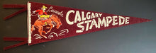 Load image into Gallery viewer, 1940&#39;s Calgary Stampede Vintage Felt Pennant Old Canadian Antique Flag Alberta
