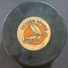 Load image into Gallery viewer, Denver Spurs Western Hockey League Game Used Converse CCM Puck Art Ross
