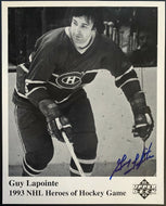 1993 Autographed Guy Lapointe Upper Deck Promo Photo Original Hockey NHL