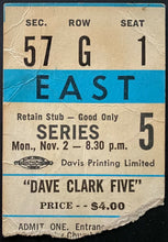Load image into Gallery viewer, 1964 Dave Clark Five Concert Ticket Stub British Invasion Maple Leaf Gardens VTG
