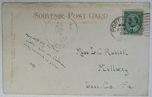 Load image into Gallery viewer, Circa 1900s Vintage Canada Winter Sports Postcard Hockey Scene Posted Old Stamp
