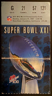 1987 NFL Football Super Bowl XXI Vintage Ticket NY Giants Beat Denver Broncos