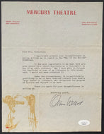 1938 Orson Welles Autographed Letter War of the Worlds Signed Rare JSA LOA VTG