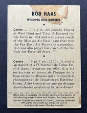 Load image into Gallery viewer, 1959 General Mills Wheaties CFL Football Bob Haas Winnipeg Blue Bombers
