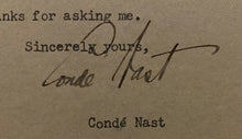 Load image into Gallery viewer, 1940 Vintage Signed Conde Nast Letter Publishing Letterhead Autographed LOA
