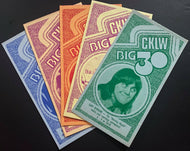 5 Different 1974 CKLW Big 30 Radio Survey Record Charts Vintage Music
