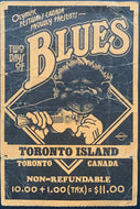 1974 2 Days Of Blues Concert Ticket Stub Toronto Island  John Lee Hooker Vintage