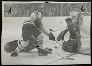 1962 Vintage NHL Press Photo Chicago Blackhawks Montreal Canadiens Playoffs Hall