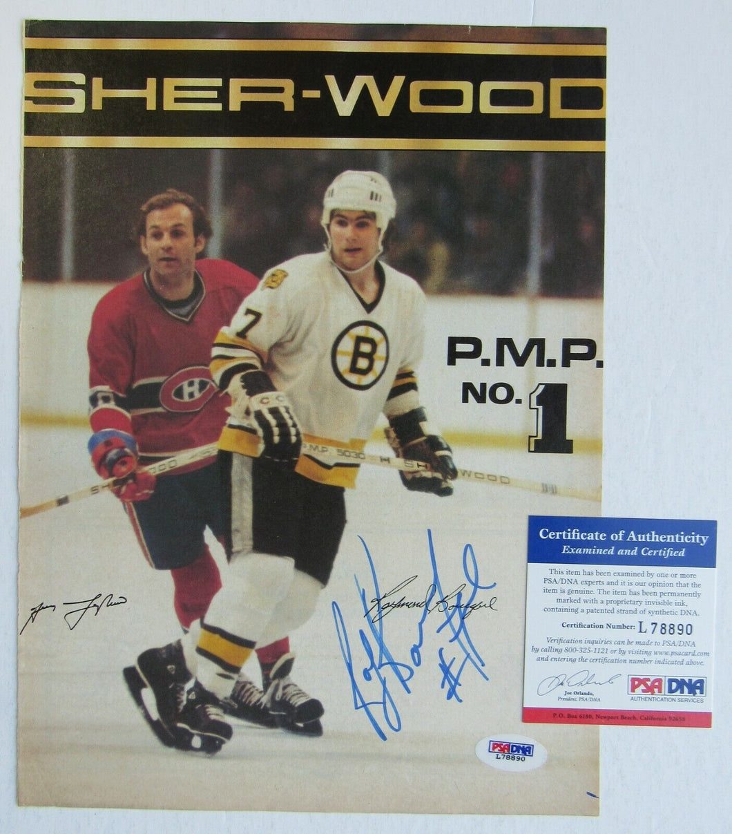 NHL Hockey Boston Bruins Ray Bourque Autograph Signed Page PSA / DNA Certified