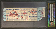 1957 New York Yankees World Series Game 2 Full Ticket PSA MLB Baseball VTG
