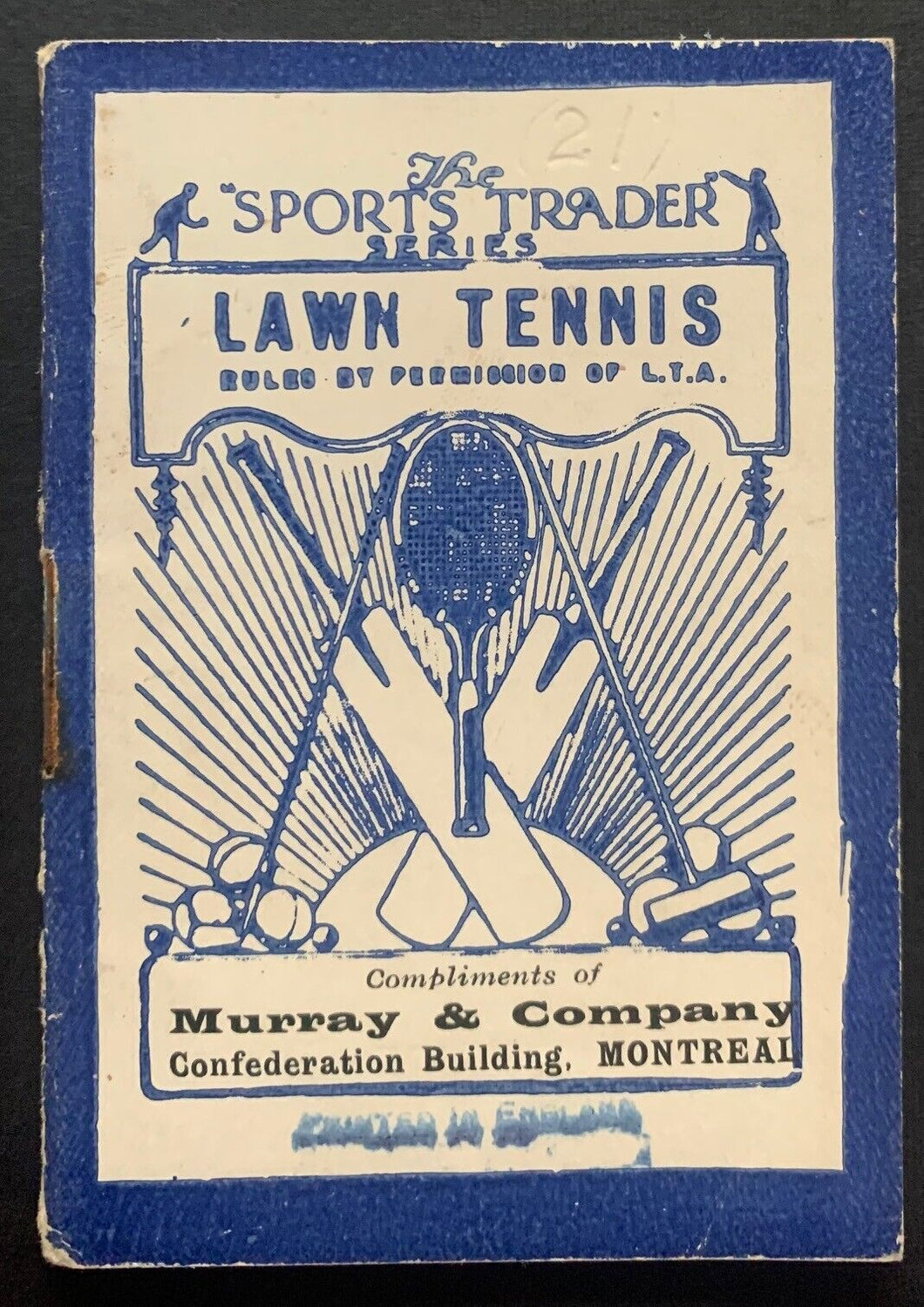 1930s The Sports Trader Series Booklet Lawn Tennis Complete Vintage