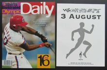 Load image into Gallery viewer, 1996 Atlanta Olympics Day 16 Program + Track &amp; Field Insert Omar Linares Cuba
