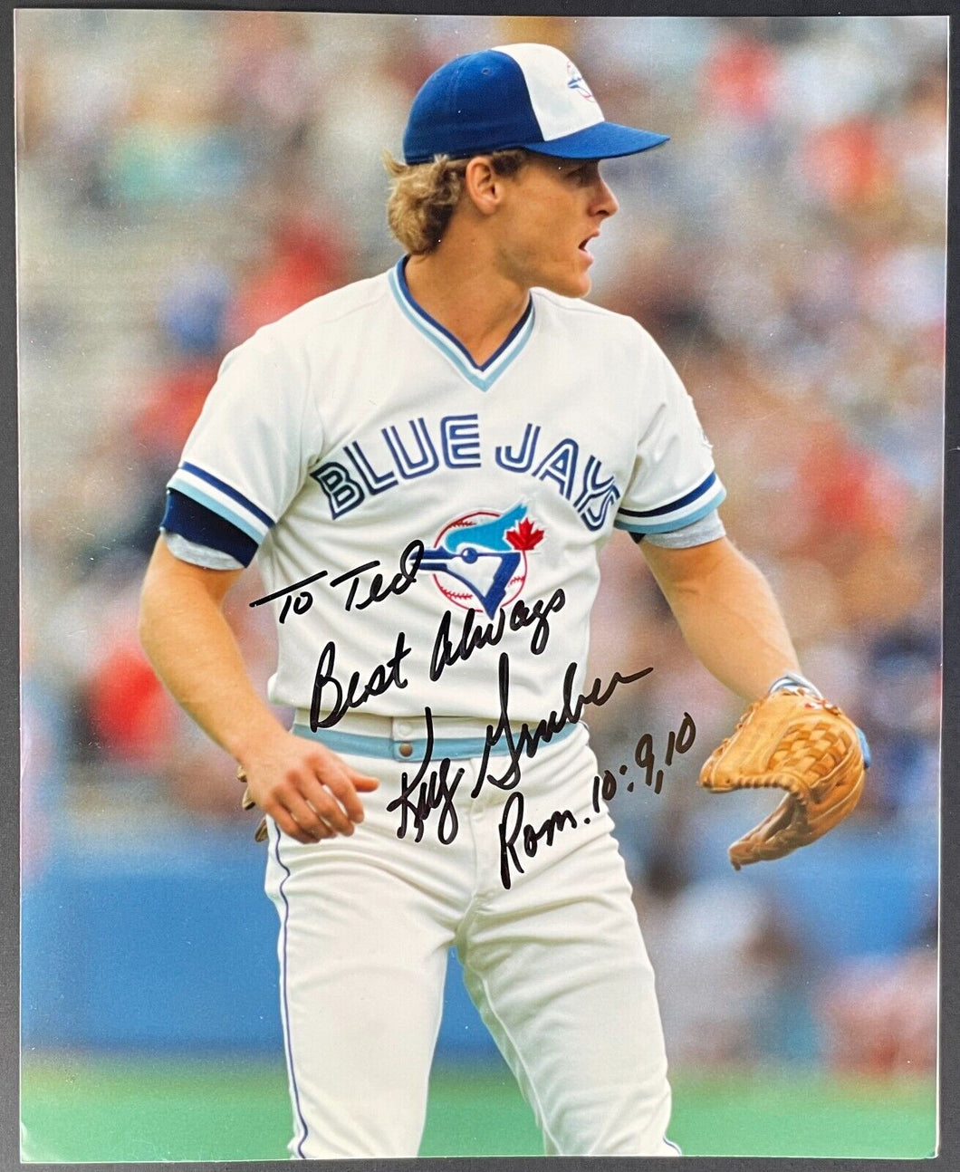 1986 Toronto Blue Jays Kelly Gruber Team Issued Signed 8” x 10” Photo Autograph