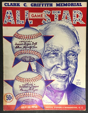 Load image into Gallery viewer, 1956 MLB All Star Baseball Game Program Griffith Memorial Stadium Washington
